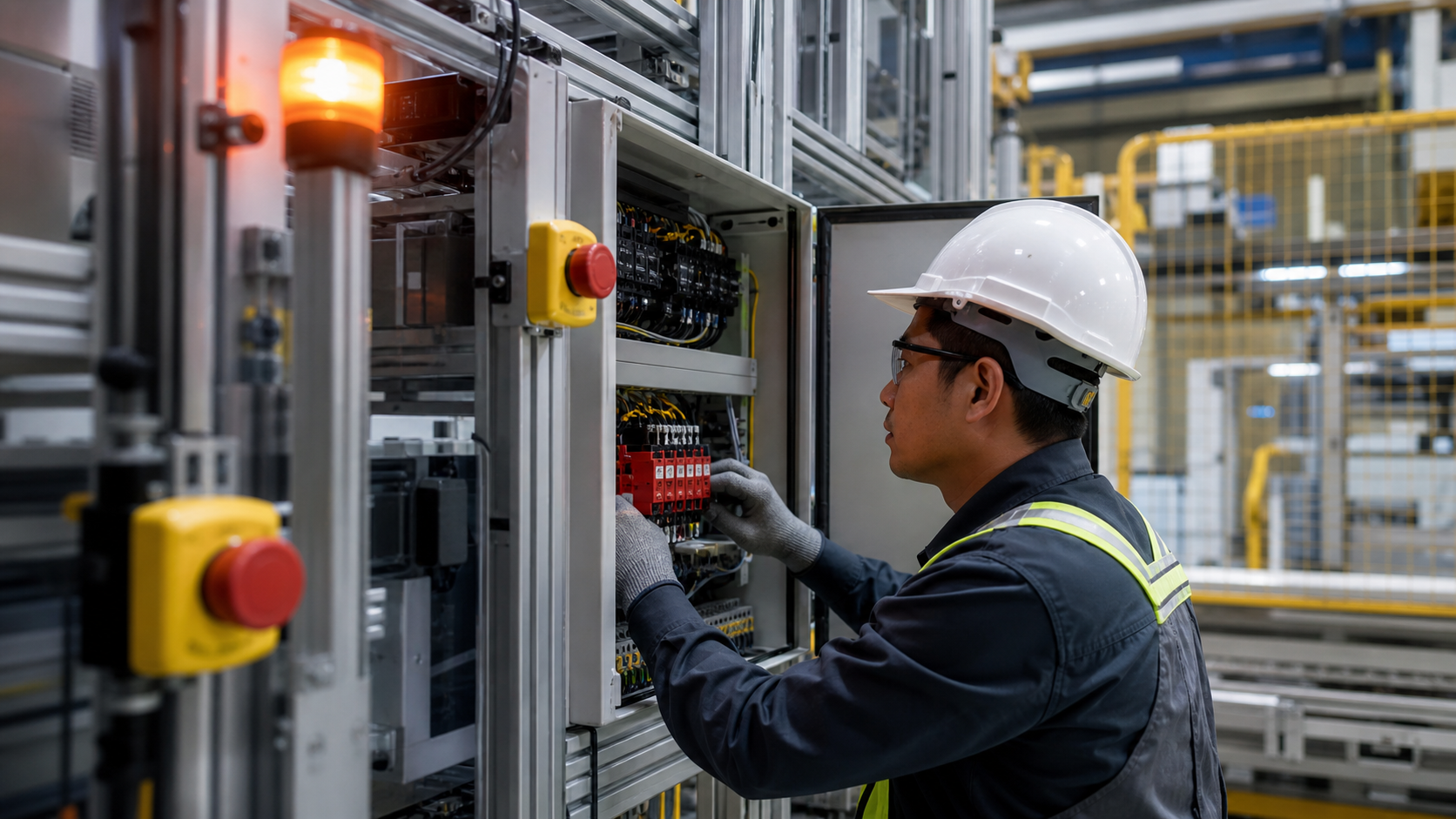 Hình ảnh hiện trường về E-stop bị bypass trong nhà máy